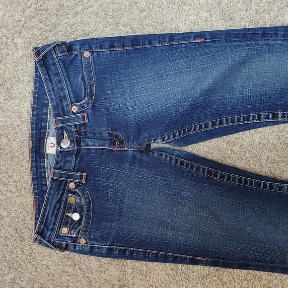 True Religion Blue Flare Wide Leg Jeans Classic Style - Picture 3 of 7